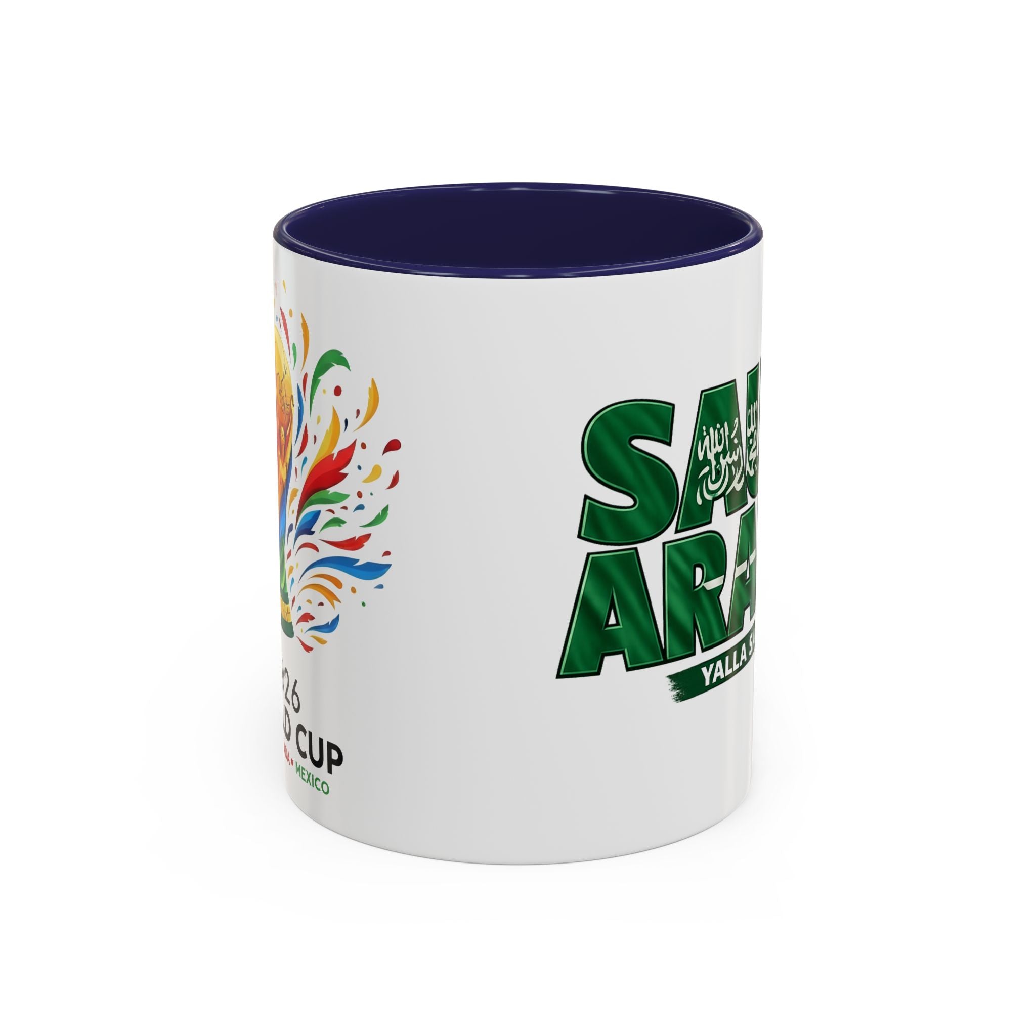 Saudi Arabia Typography Mug | Accent Coffee Mug, Green National Design, Soccer World Cup 2026, Gifts for Dad