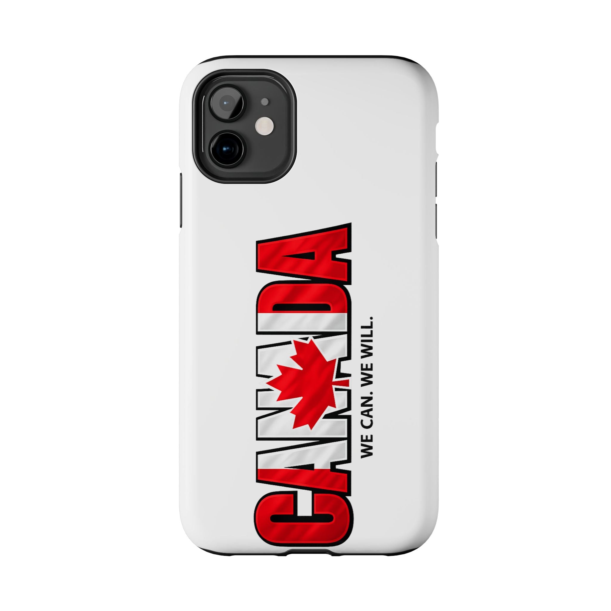 Canada Maple Leaf Phone Case | Canada text with red leaf, we can we will, Protective, Glossy, World Cup 2026