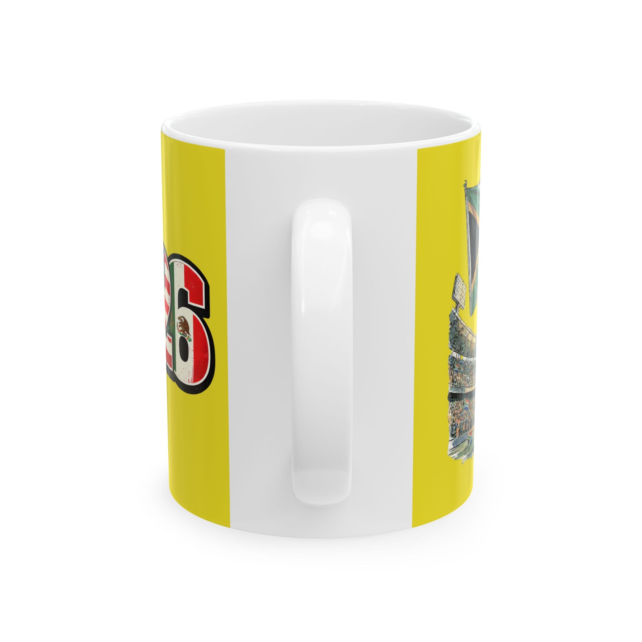 South Africa World Cup 2026 Mug, Yellow Ceramic Mug, South Africa Flag, Soccer Fan Gift