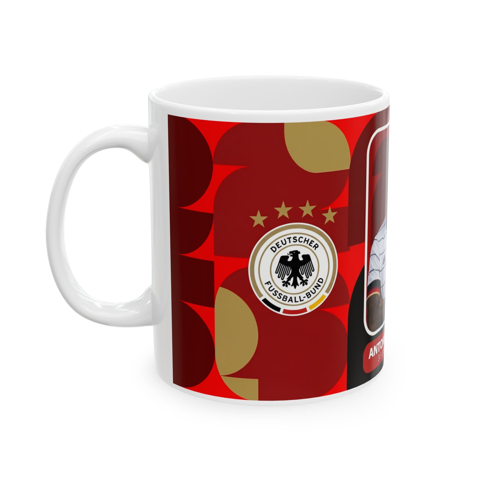 Germany Soccer Player Antonio Rüdiger Mug —  Ceramic  Coffee Cup (11oz, 15oz), World Cup 2026 Mugs