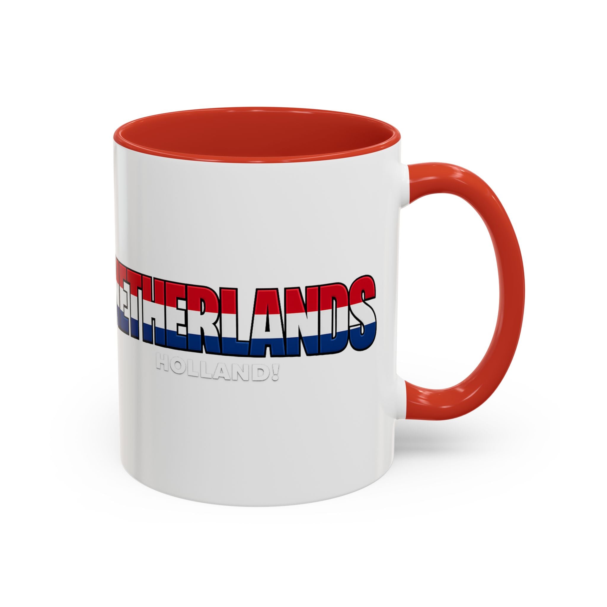 Netherlands Flag Text Coffee Mug | Accent 11oz 15oz, World Cup 2026, Gift for Dad