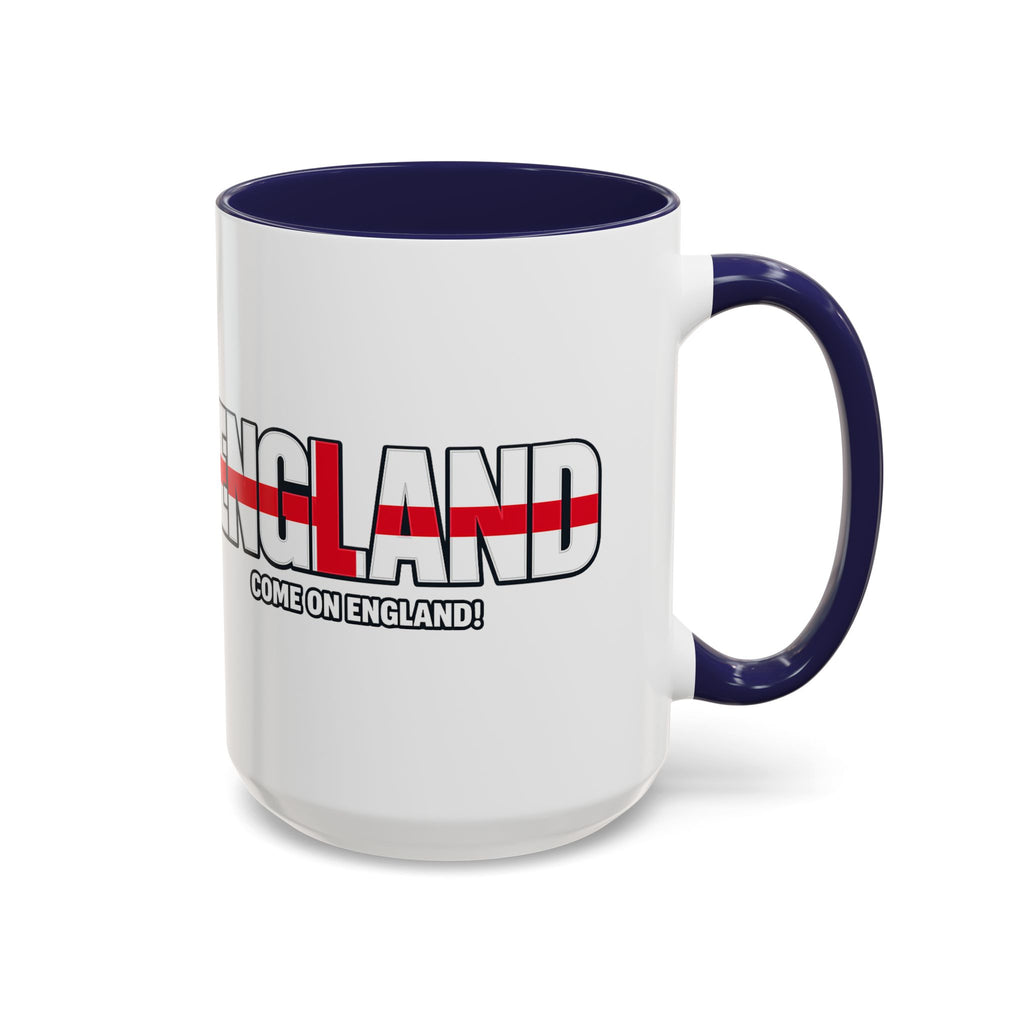 England Flag Typography Accent Coffee Mug | Come On England, World Cup 2026, Gift for Dad