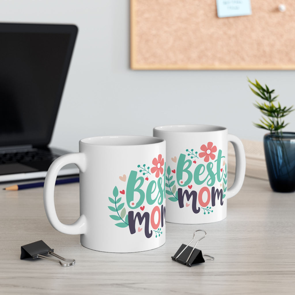 Best Mom floral wreath Mug | Ceramic coffee cup, Mother's Day, Gift For Mom