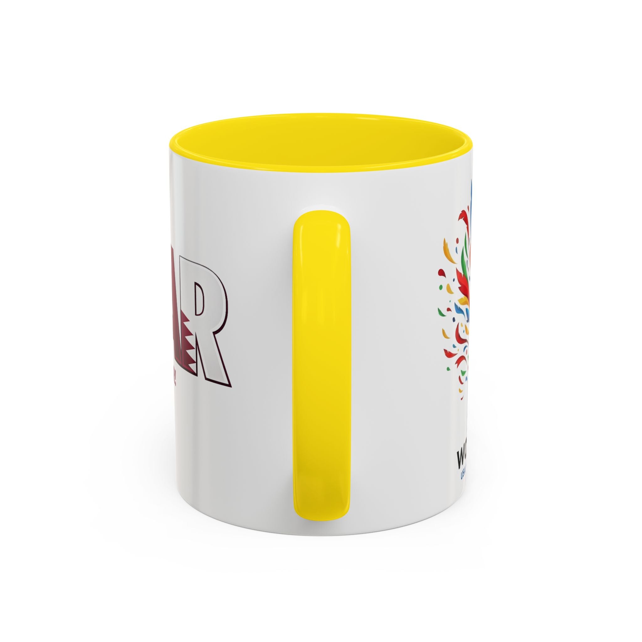 QATAR Yalla Qatar! Accent Coffee Mug | 11oz 15oz, Soccer World Cup 2026, Gifts for Dad