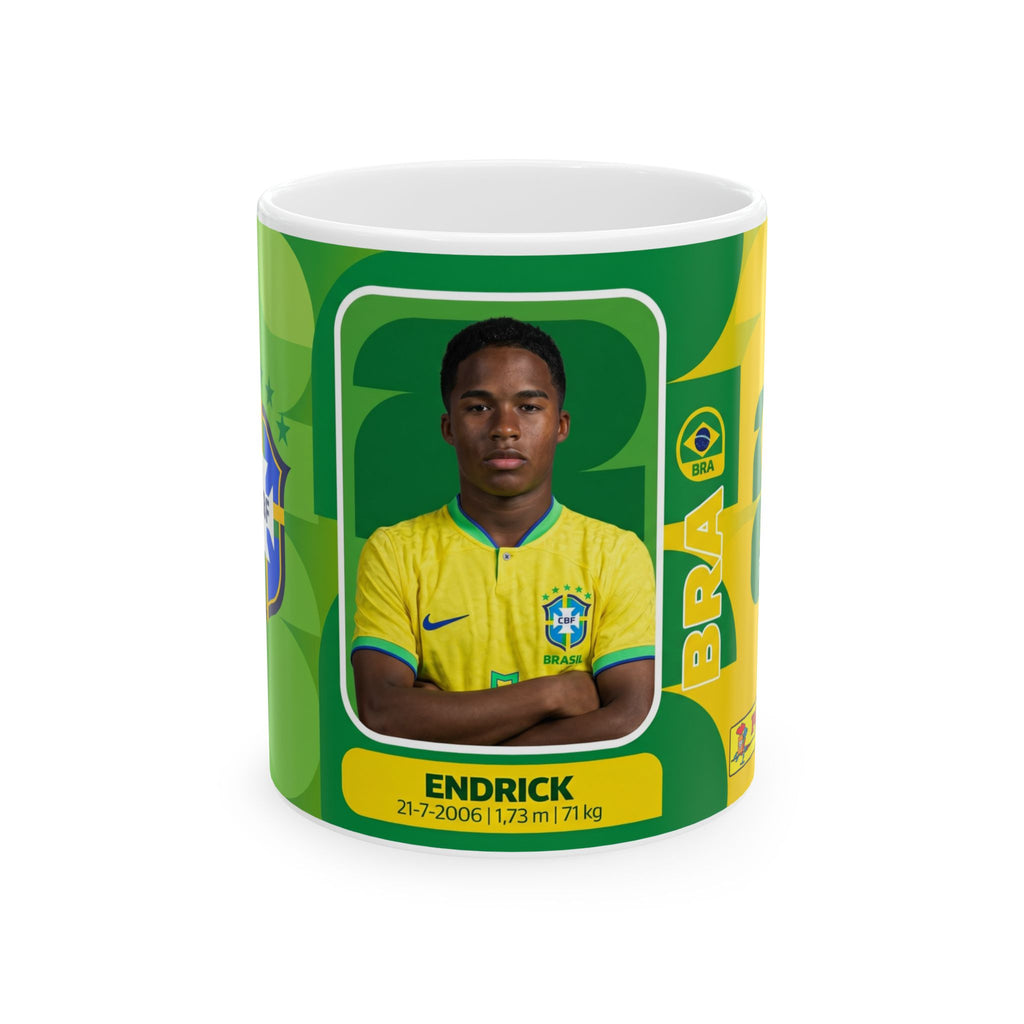 Brazil Soccer Player Endrick Ceramic Mug 11oz/15oz, World Cup 2026 Mugs