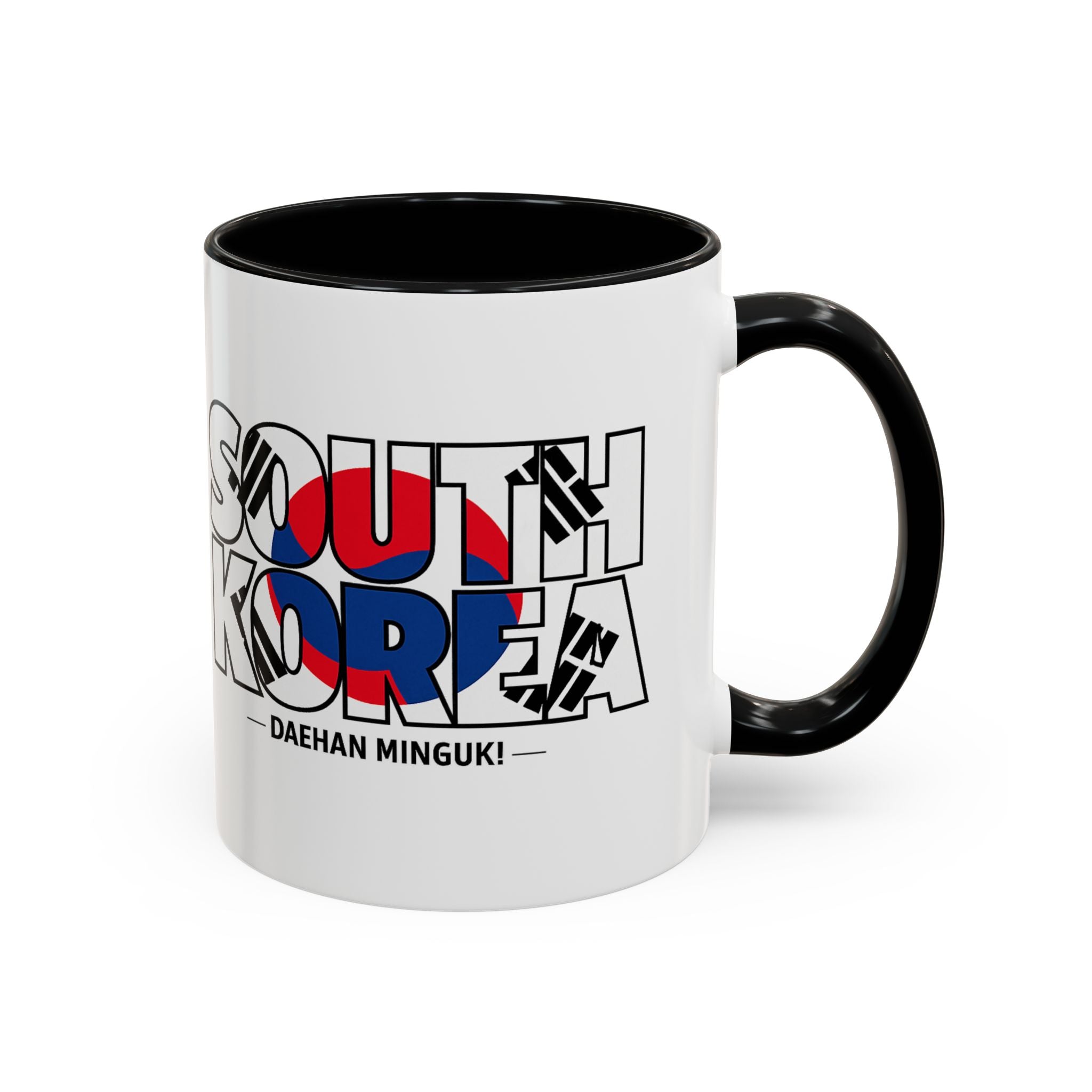 South Korea flag text Accent Coffee Mug | Korean travel souvenir, Soccer World Cup 2026, Gifts for Dad