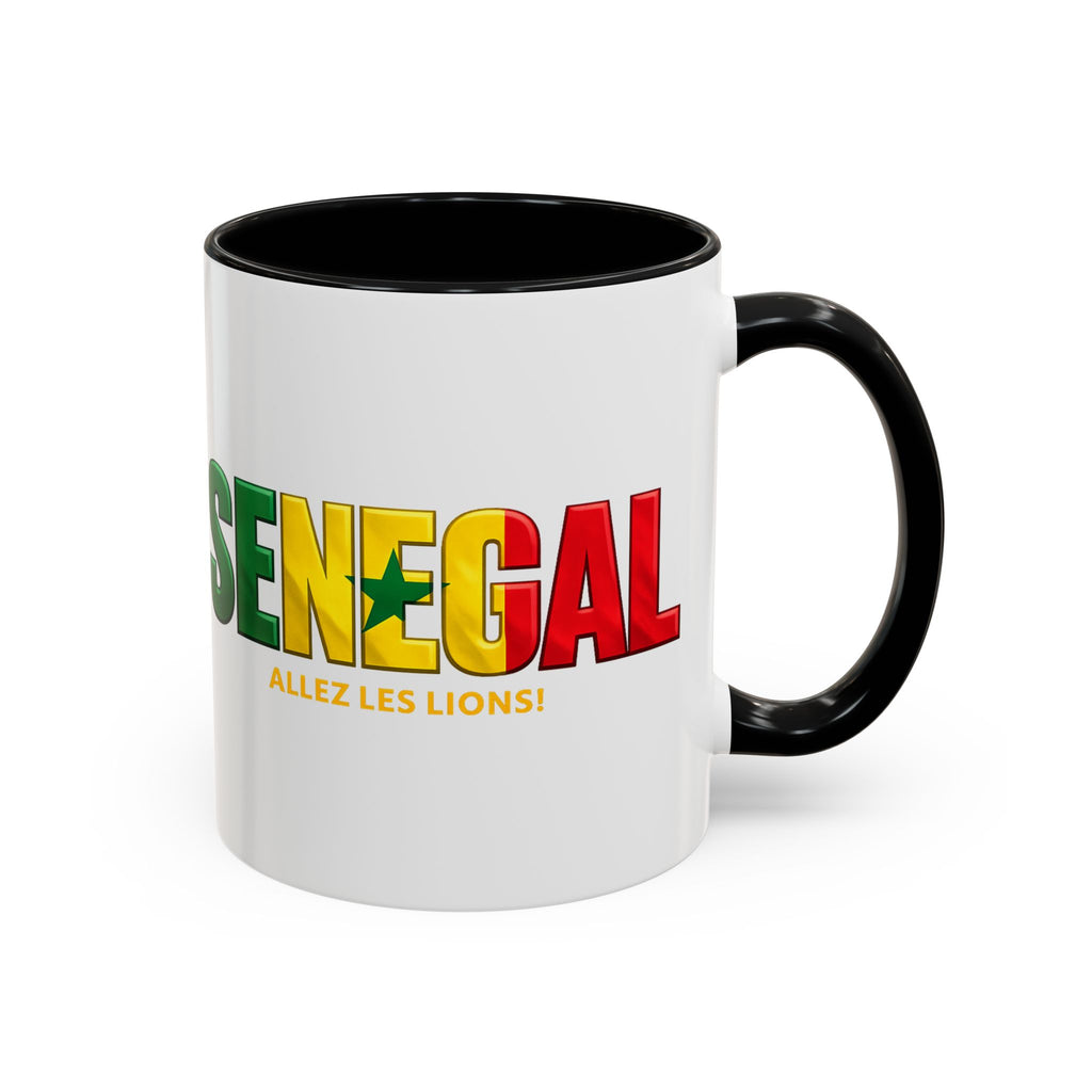 Senegal flag text mug | Accent Coffee Mug 11oz 15oz, Soccer World Cup 2026, Gift for Dad