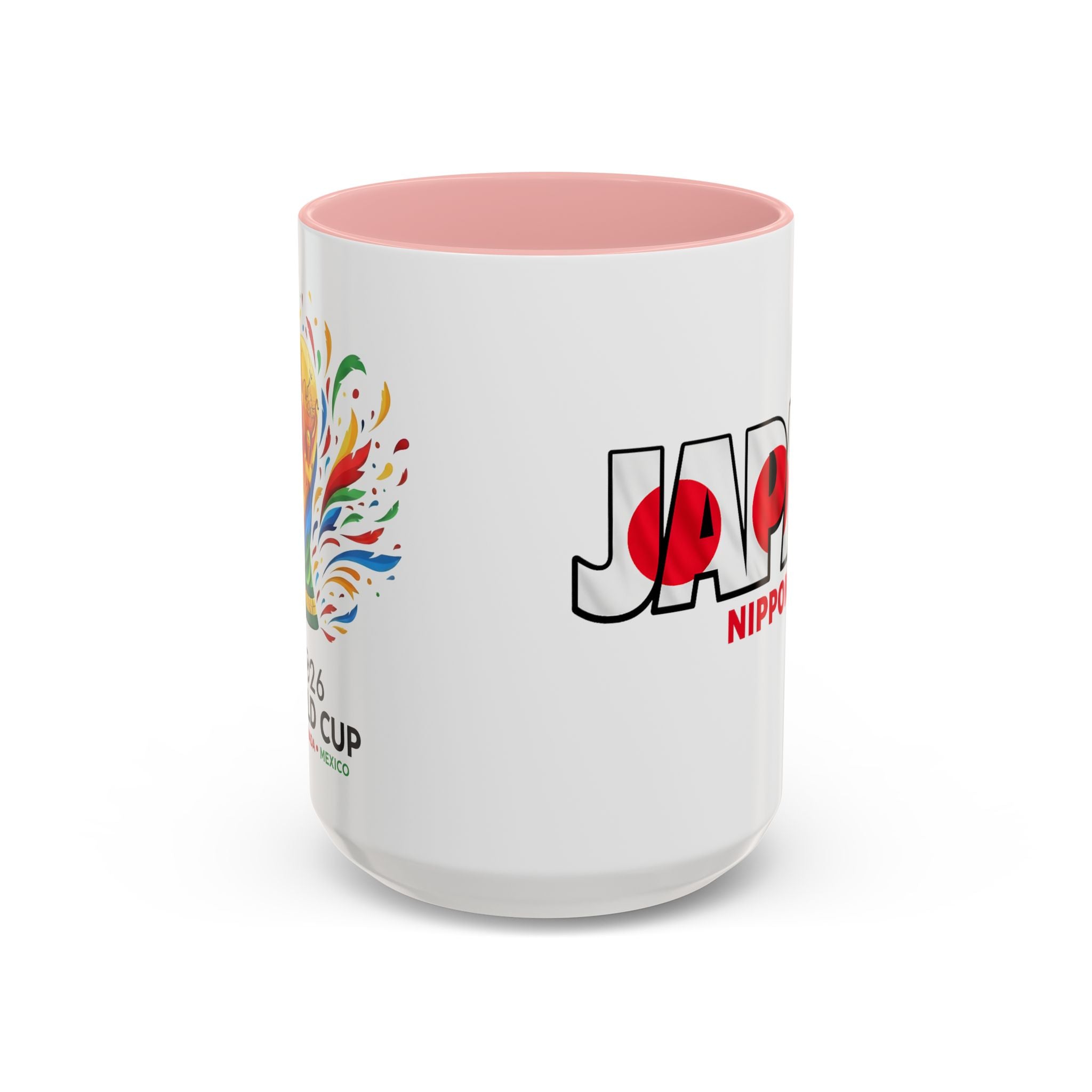 Japan Nippon Text Accent Mug | Flag Lettering Coffee Cup, World Cup 2026, Gift for Dad