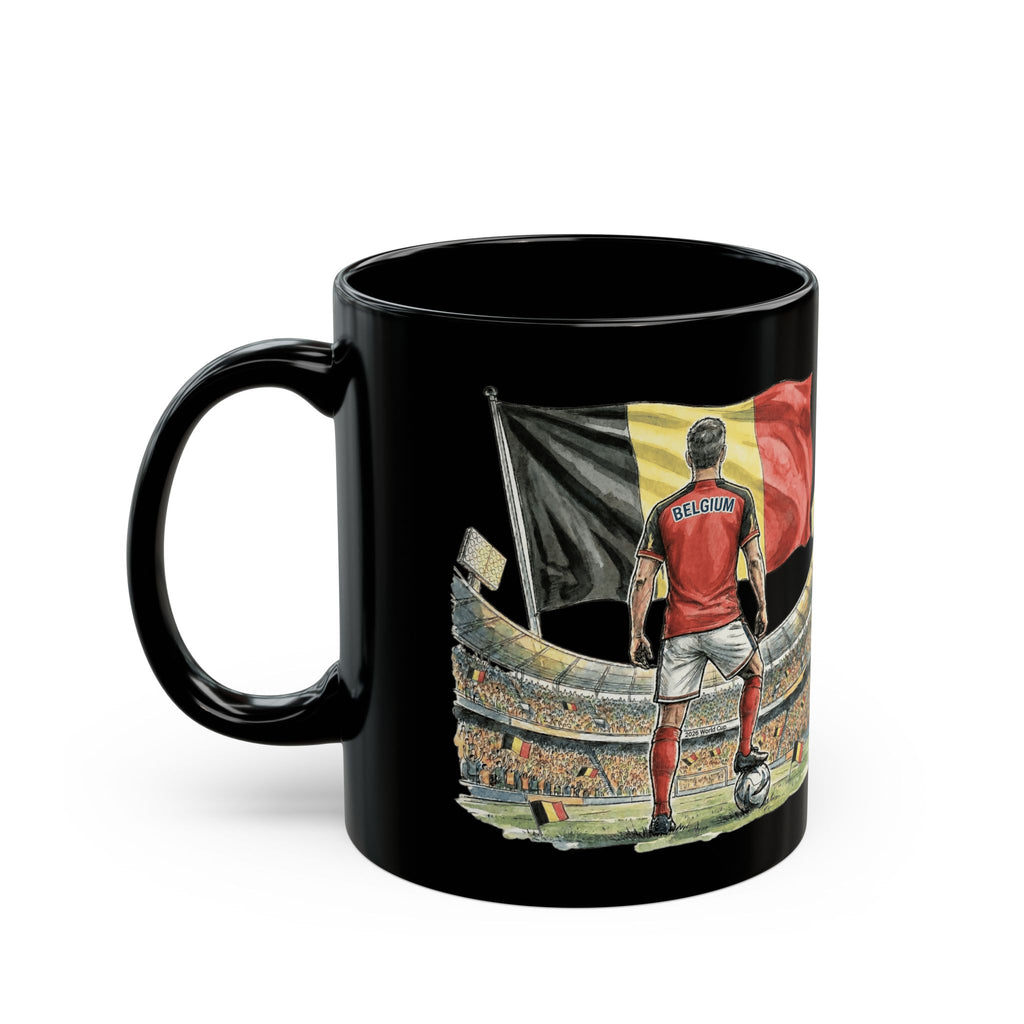 Belgium World Cup 2026 Mug | Black Ceramic Coffee Cup, Belgium Flag, Gift For Dad