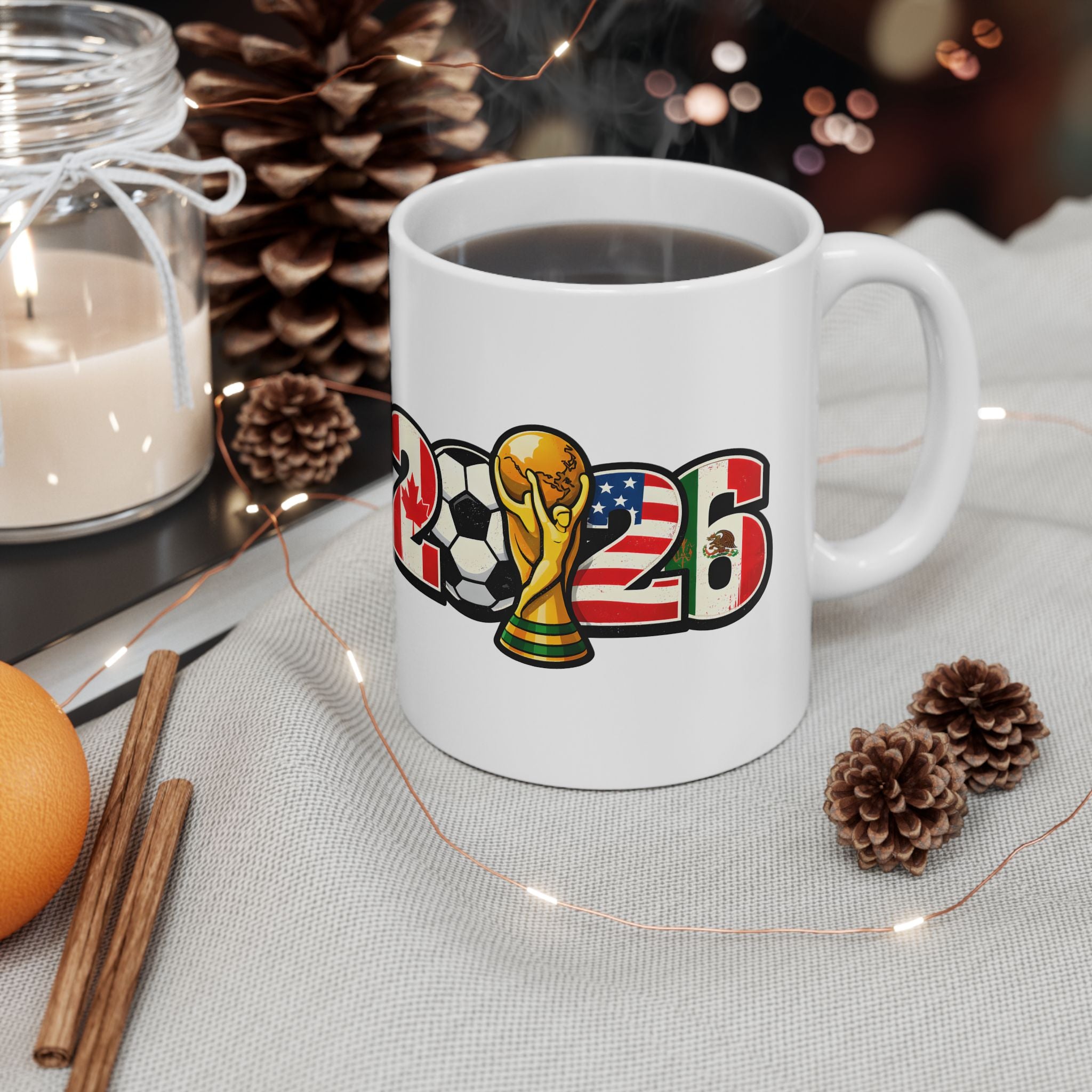 USA World Cup 2026 Mug, Ceramic Coffee Cup, USA Flag, Soccer Fan Gift