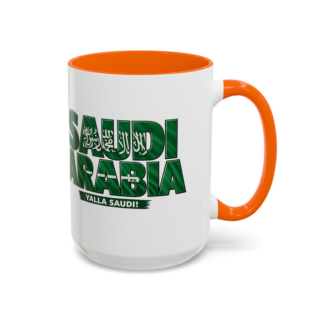 Saudi Arabia Typography Mug | Accent Coffee Mug, Green National Design, Soccer World Cup 2026, Gifts for Dad
