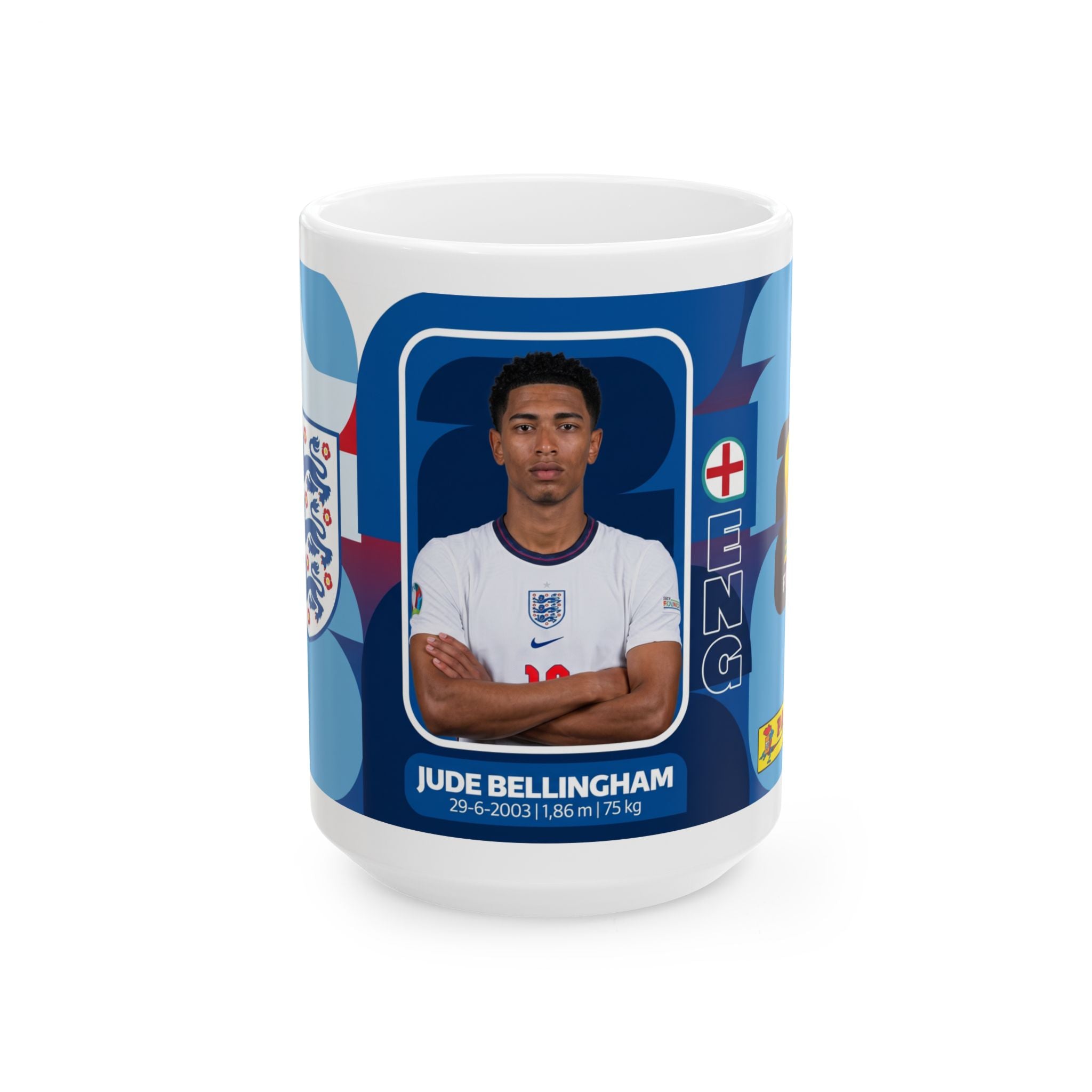 England Soccer Player Jude Bellingham Mug — Ceramic Coffee Cup (11oz, 15oz), World Cup 2026 Mugs