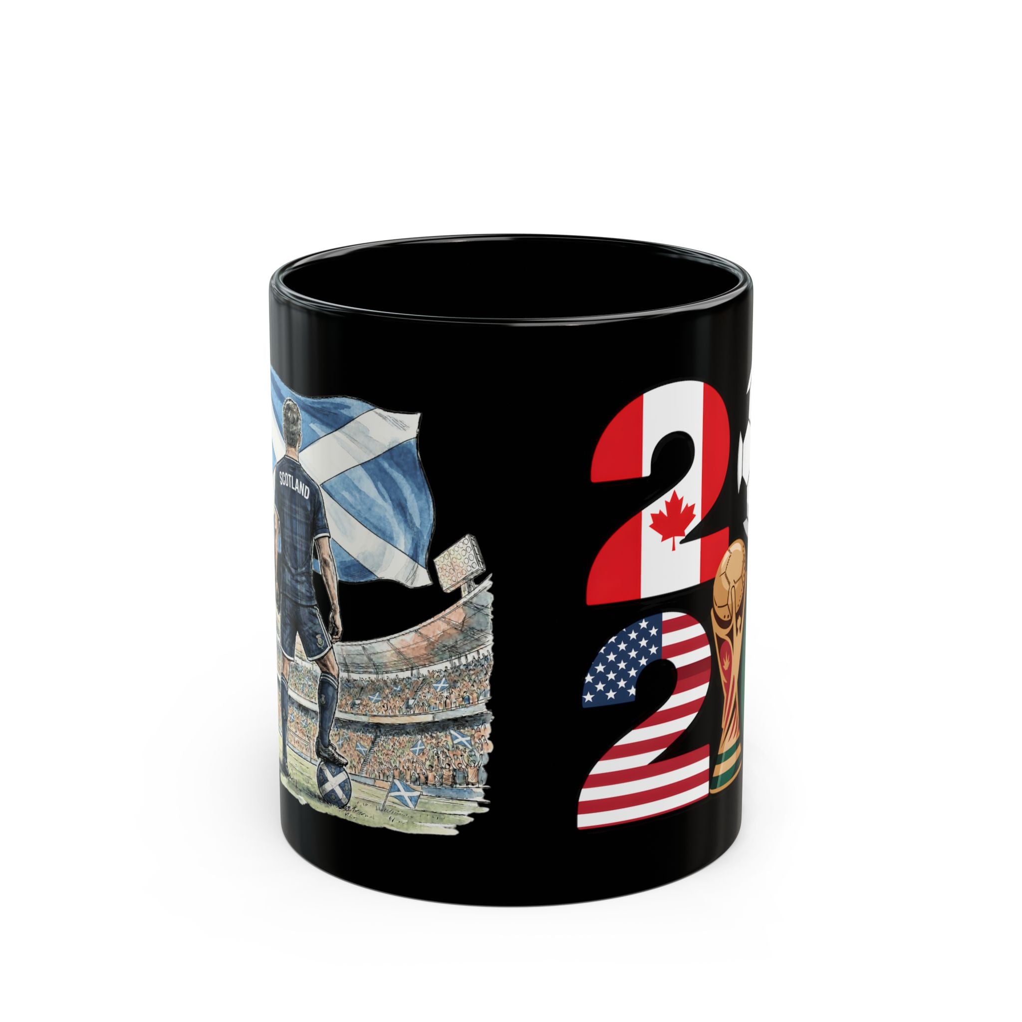 Scotland World Cup 2026 Mug | Black Ceramic Coffee Cup, Scotland Flag