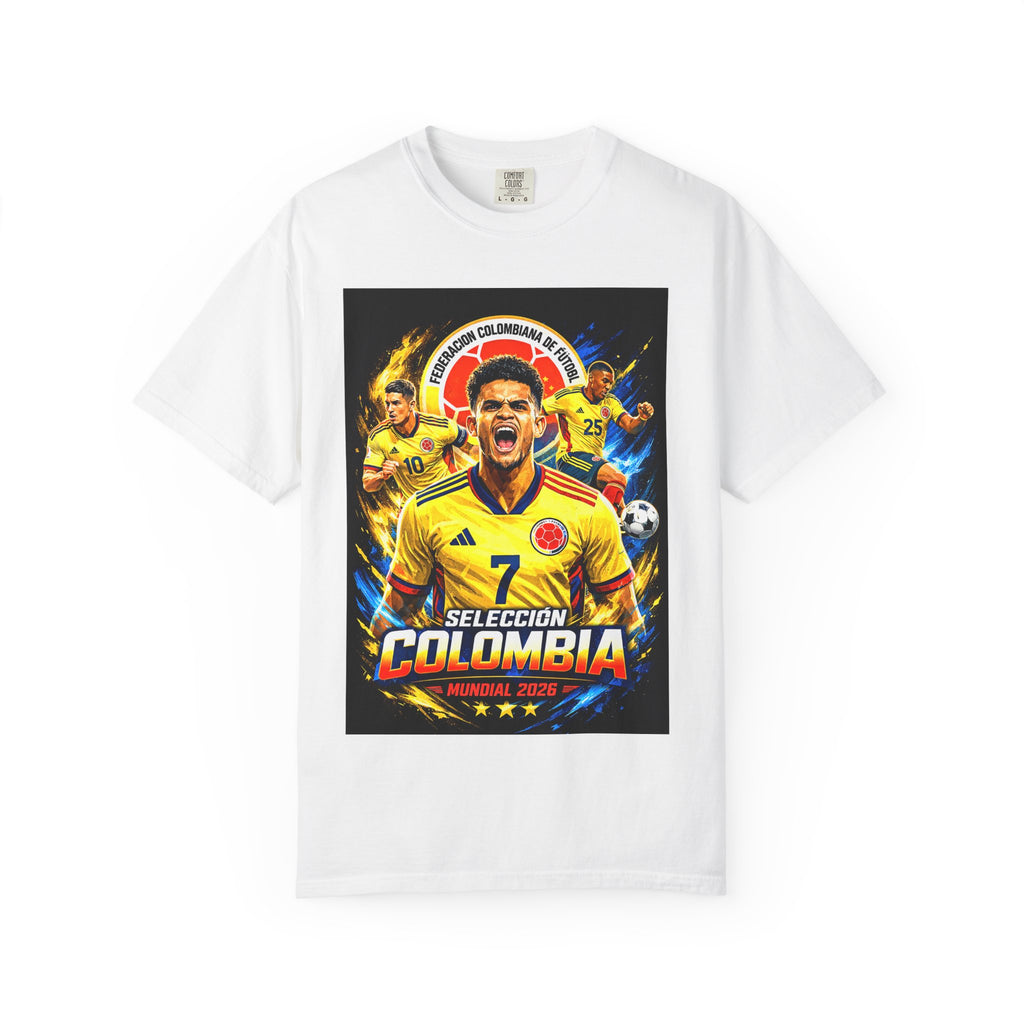 Colombia Selección Soccer Player Poster T-Shirt | 2026 World Cup Back Logo,Colombia Flag, Gift for him, Collectible