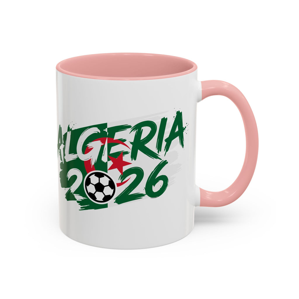 Algeria 2026 Soccer Logo Accent Coffee Mug | 11oz 15oz, Soccer World Cup 2026, Gifts for Dad