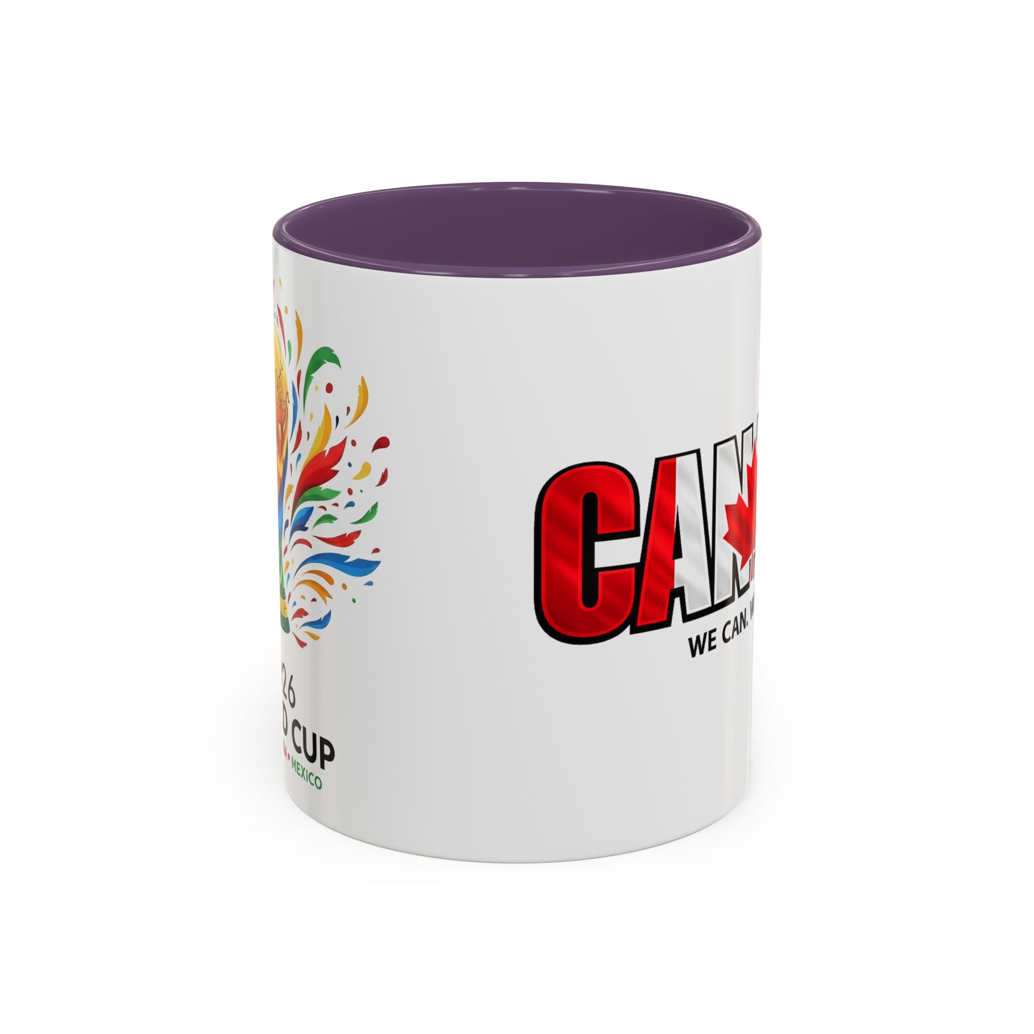 Canada Maple Leaf Text Coffee Mug | We Can. We Will. World Cup 2026, Canada Flag, Gift for Dad
