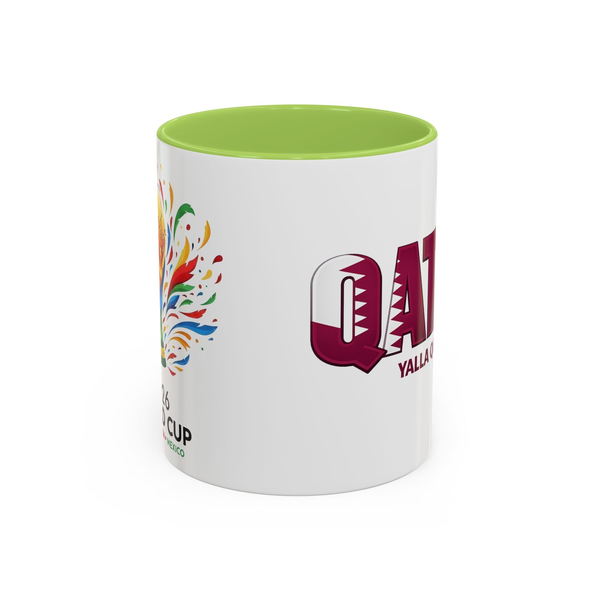 QATAR Yalla Qatar! Accent Coffee Mug | 11oz 15oz, Soccer World Cup 2026, Gifts for Dad
