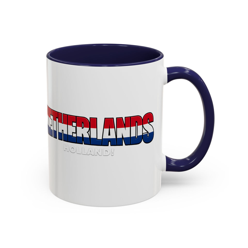 Netherlands Flag Text Coffee Mug | Accent 11oz 15oz, World Cup 2026, Gift for Dad