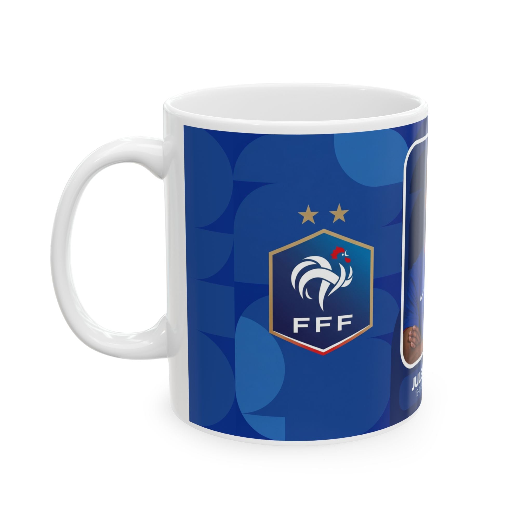 France Soccer Player Jules Koundé  Mug —  Ceramic Coffee Cup (11oz/15oz), World Cup 2026 Mugs