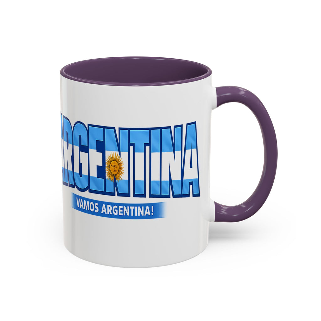 Argentina Vamos Argentina Mug | Accent Coffee Mug, Flag Text Design