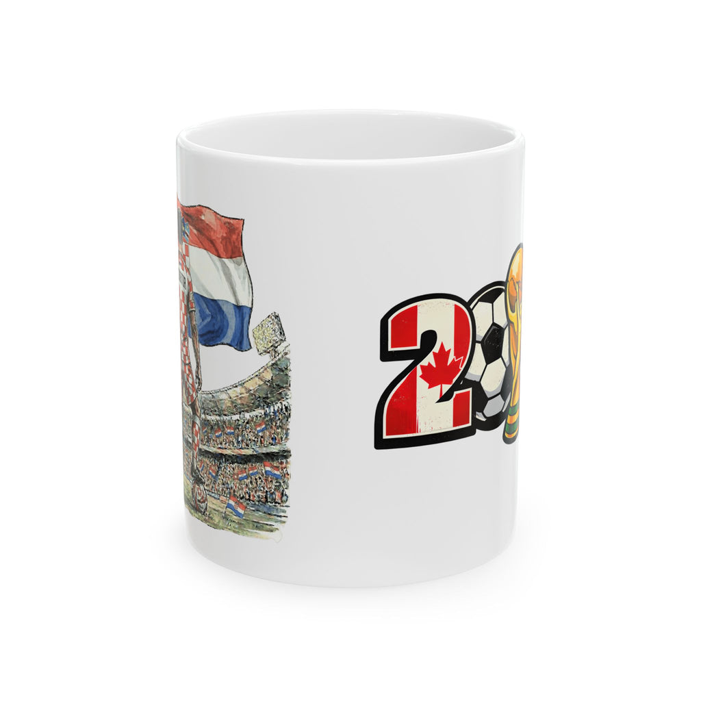 Croatia World Cup 2026 Mug, Soccer Ball, Ceramic Mug, Croatia Flag, Sports Fan Mug