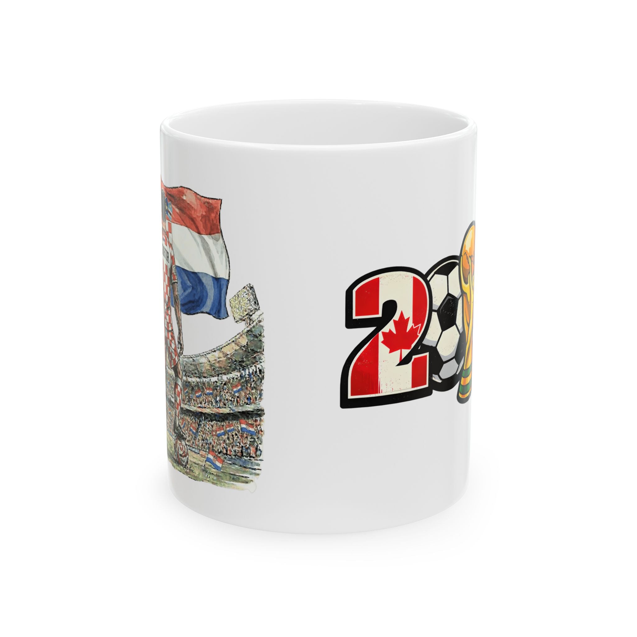 Croatia World Cup 2026 Mug, Soccer Ball, Ceramic Mug, Croatia Flag, Sports Fan Mug