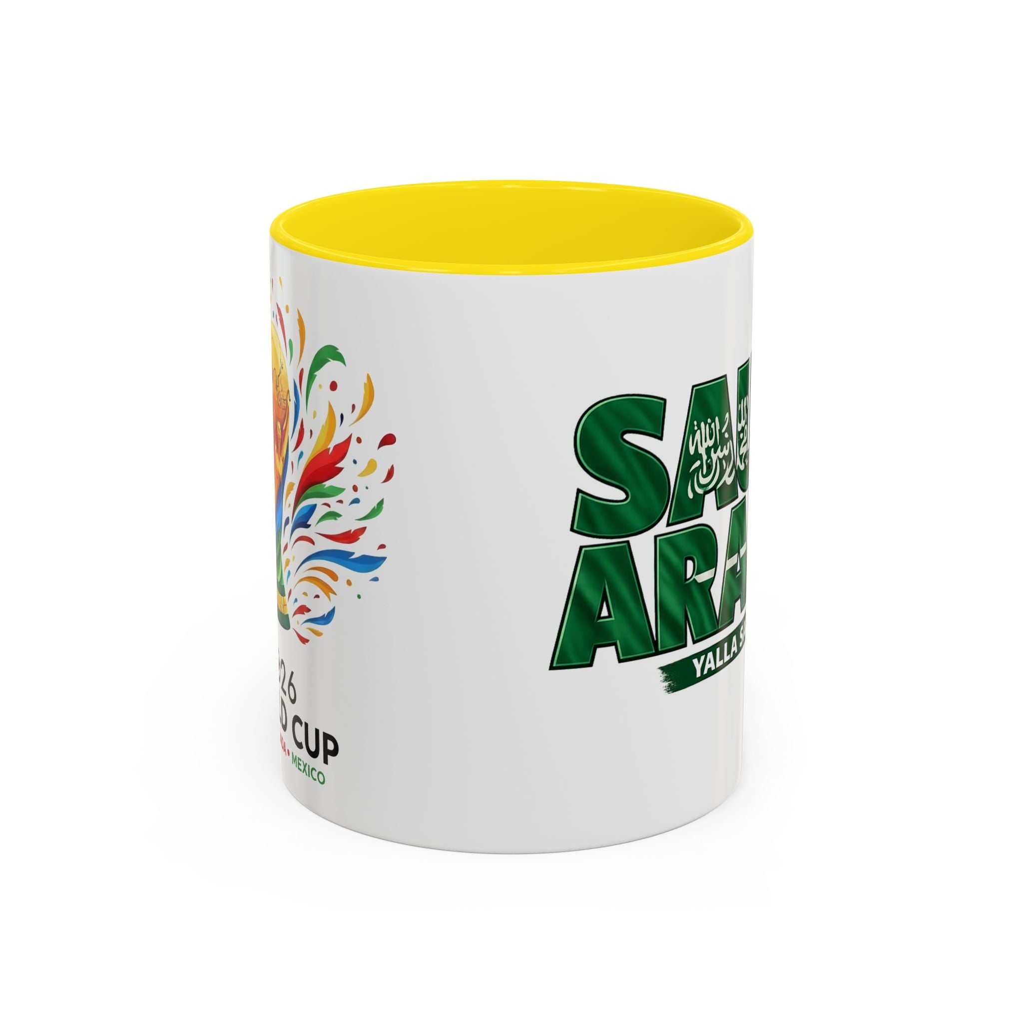 Saudi Arabia Typography Mug | Accent Coffee Mug, Green National Design, Soccer World Cup 2026, Gifts for Dad