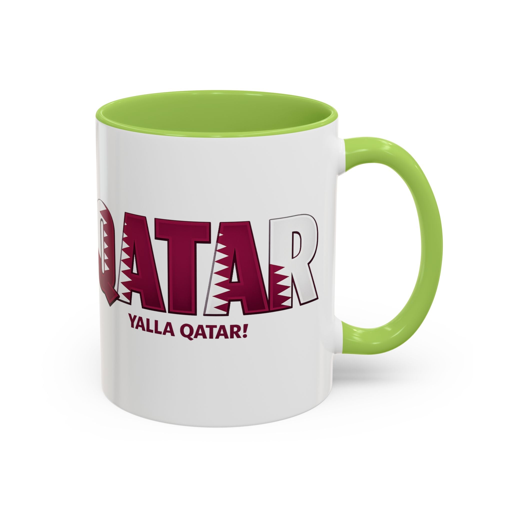 QATAR Yalla Qatar! Accent Coffee Mug | 11oz 15oz, Soccer World Cup 2026, Gifts for Dad