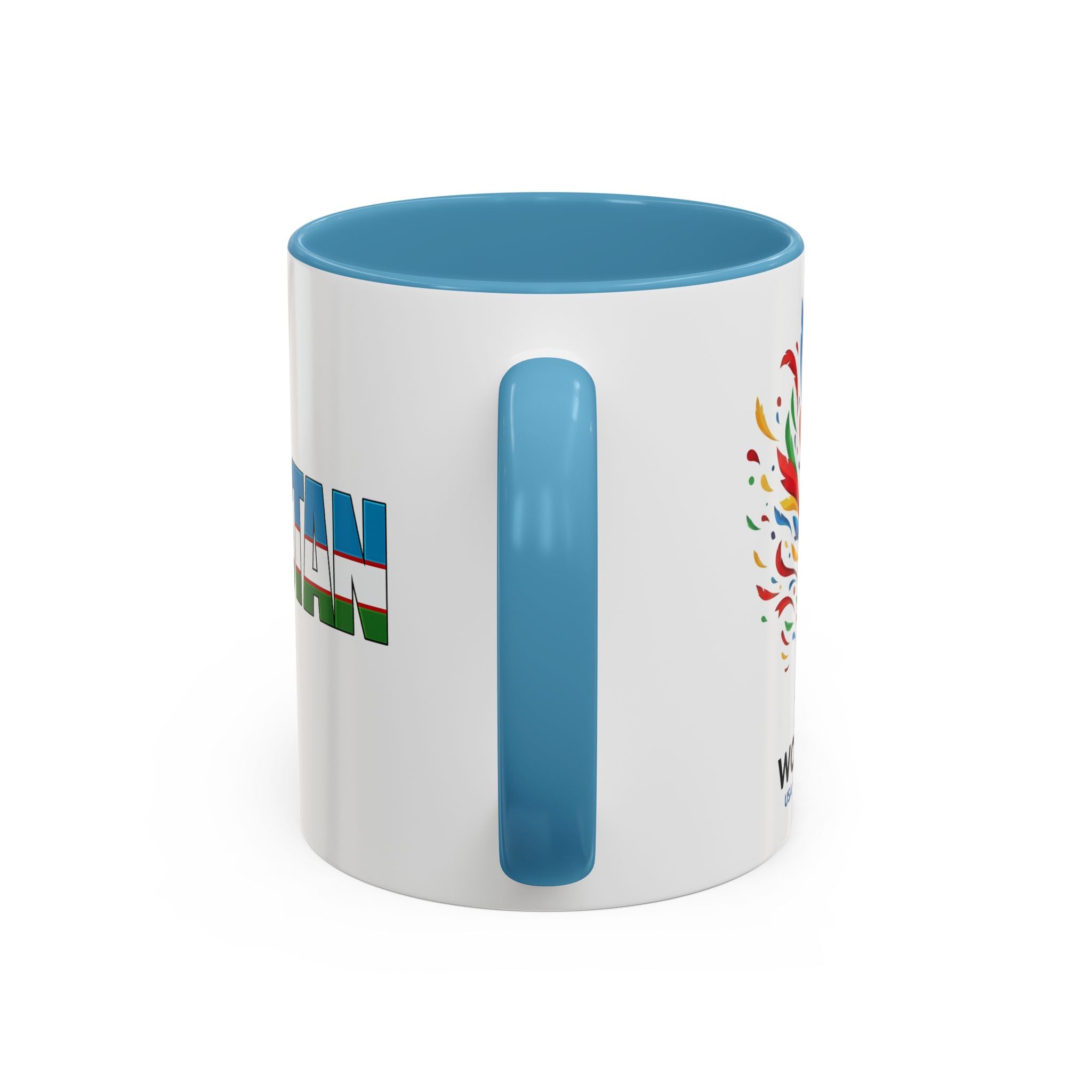 Uzbekistan Flag Typography Coffee Mug | Accent 11oz/15oz, Soccer World Cup 2026, Gift for Dad
