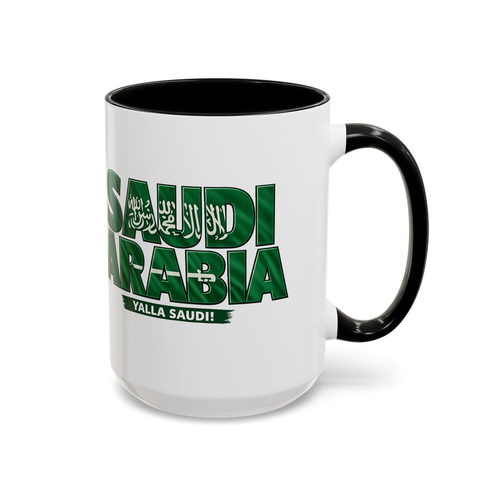 Saudi Arabia Typography Mug | Accent Coffee Mug, Green National Design, Soccer World Cup 2026, Gifts for Dad