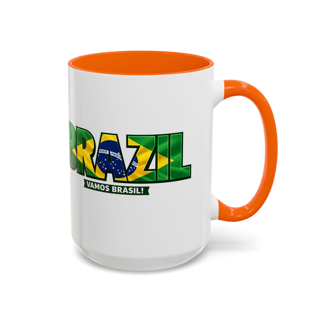 Brazil Vamos Brasil mug | Accent coffee mug, Brazil flag text design, Soccer World Cup 2026, Gifts for Dad