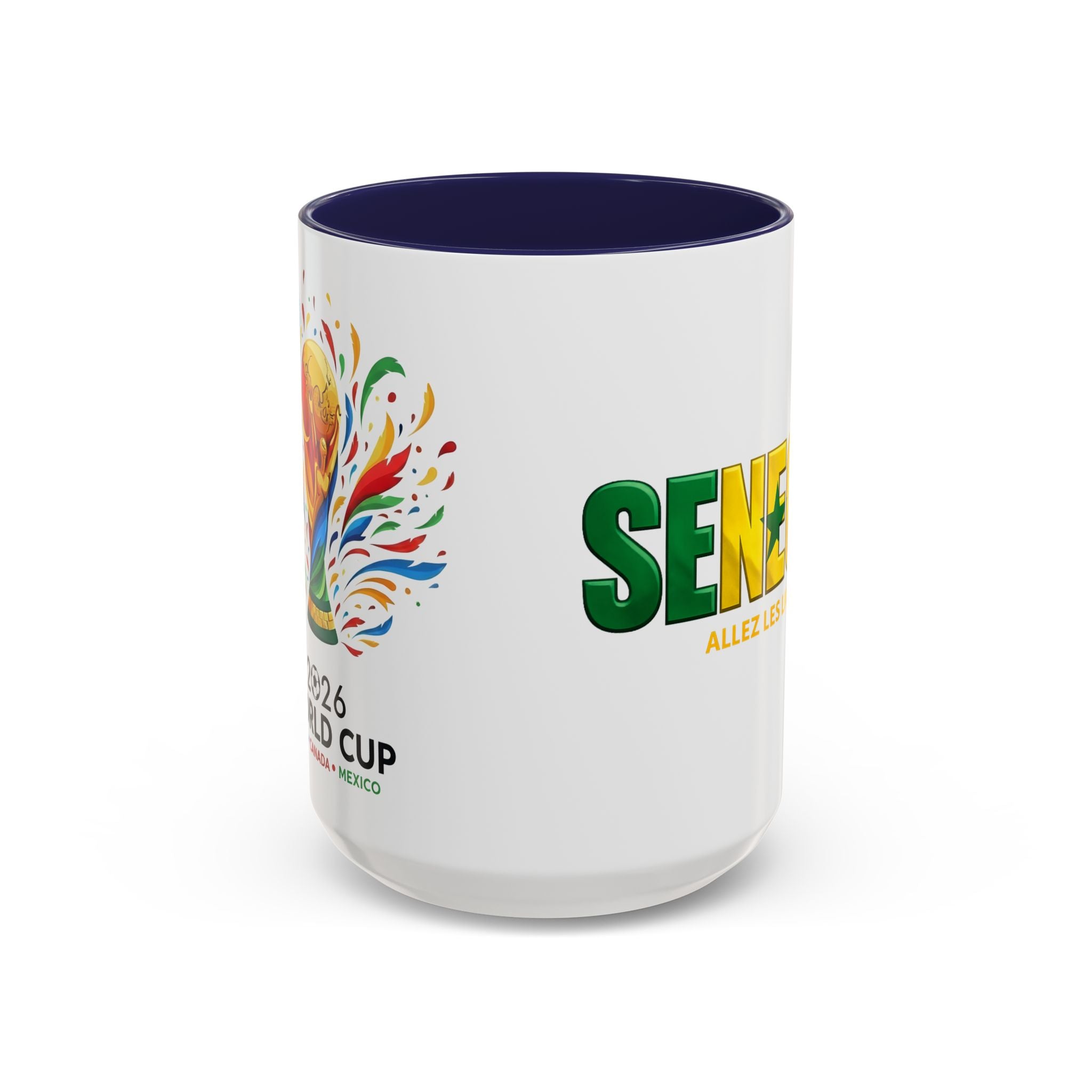 Senegal flag text mug | Accent Coffee Mug 11oz 15oz, Soccer World Cup 2026, Gift for Dad