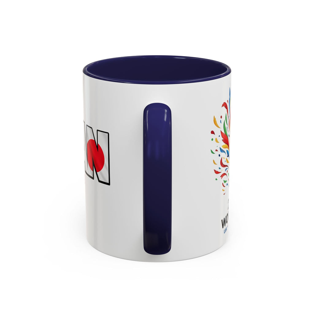 Japan Nippon Text Accent Mug | Flag Lettering Coffee Cup, World Cup 2026, Gift for Dad