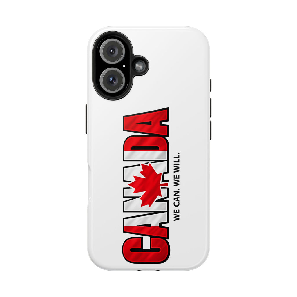 Canada Maple Leaf Phone Case | Canada text with red leaf, we can we will, Protective, Glossy, World Cup 2026