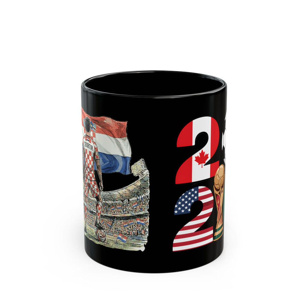 Croatia World Cup 2026 Mug | Black Ceramic Coffee Cup, Croatia Flag, Gift For Dad