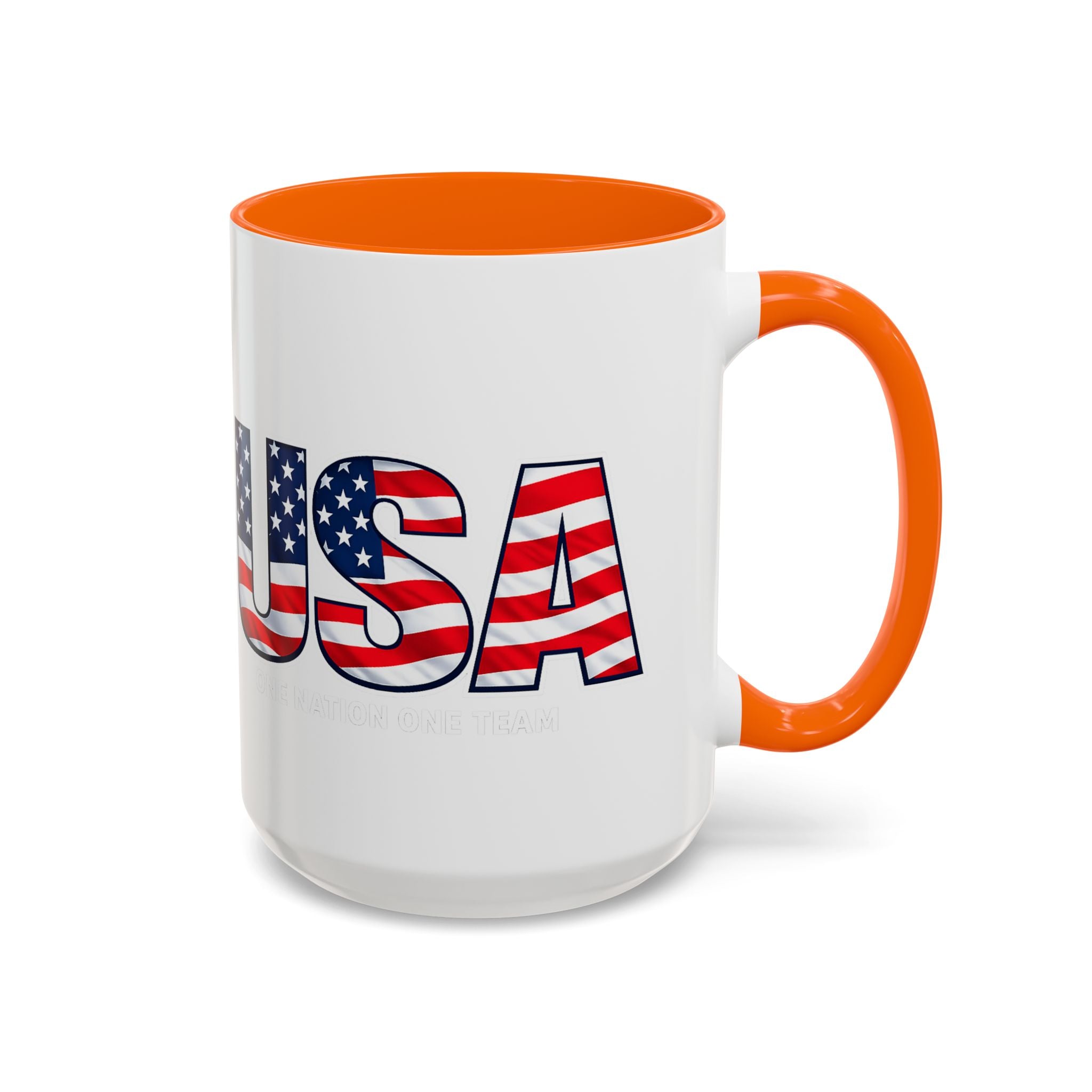 USA Flag Text Accent Coffee Mug | Patriotic American Stars Stripes Mug, Soccer World Cup 2026, Gifts for Dad