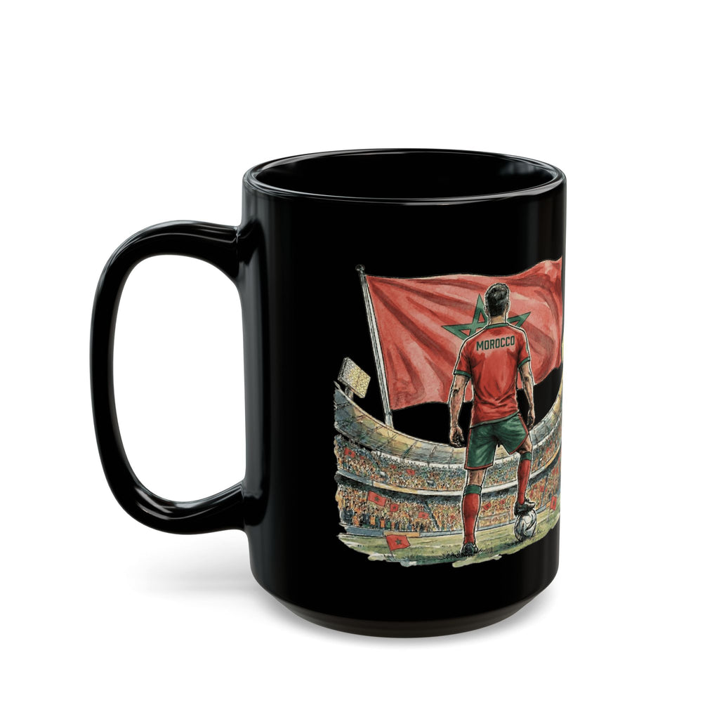 Morocco World Cup 2026 Soccer Mug | Black Ceramic Cup, Gift For Dad