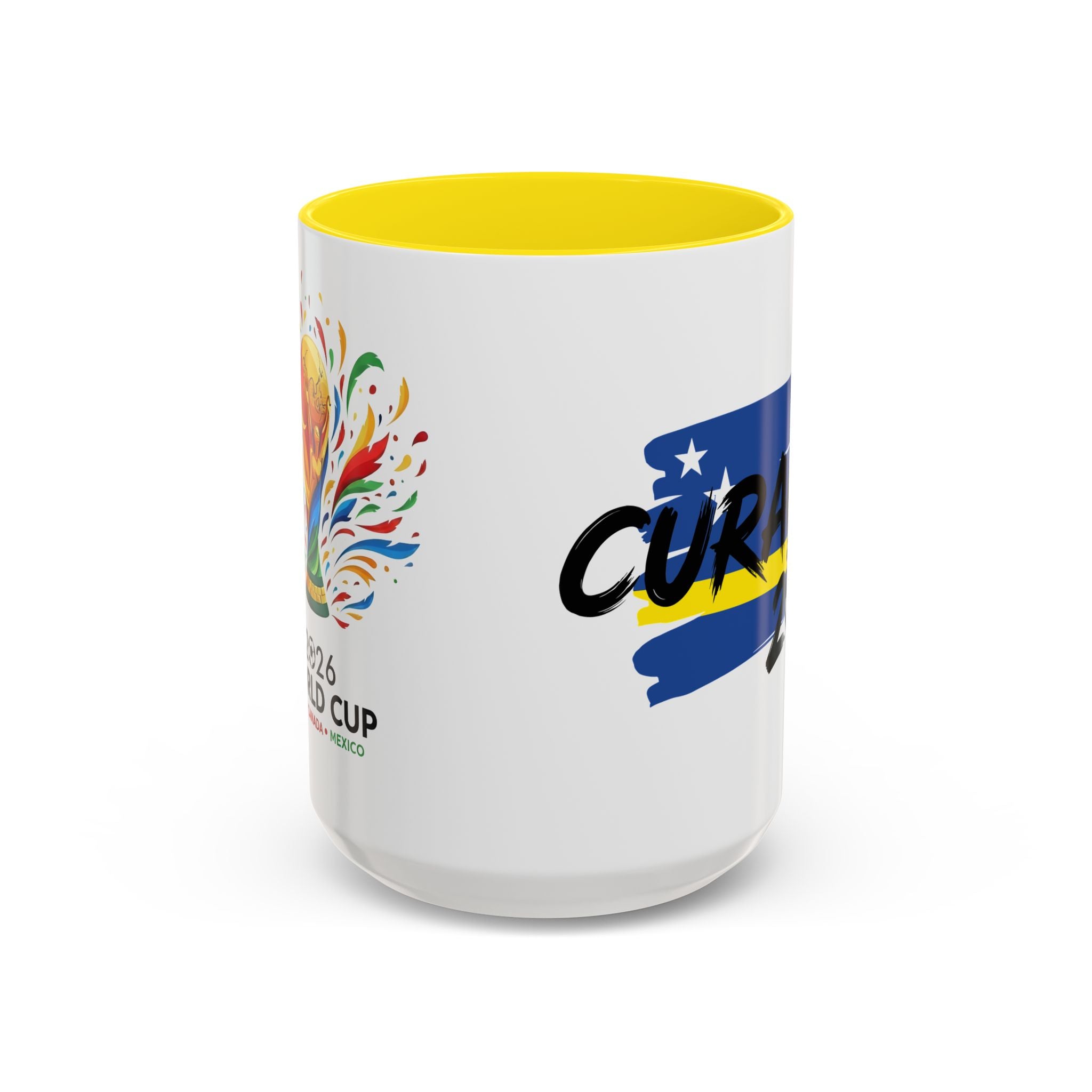 Curaçao 2026 Soccer Flag Accent Coffee Mug | 11oz 15oz,Soccer World Cup 2026, Gift For Dad