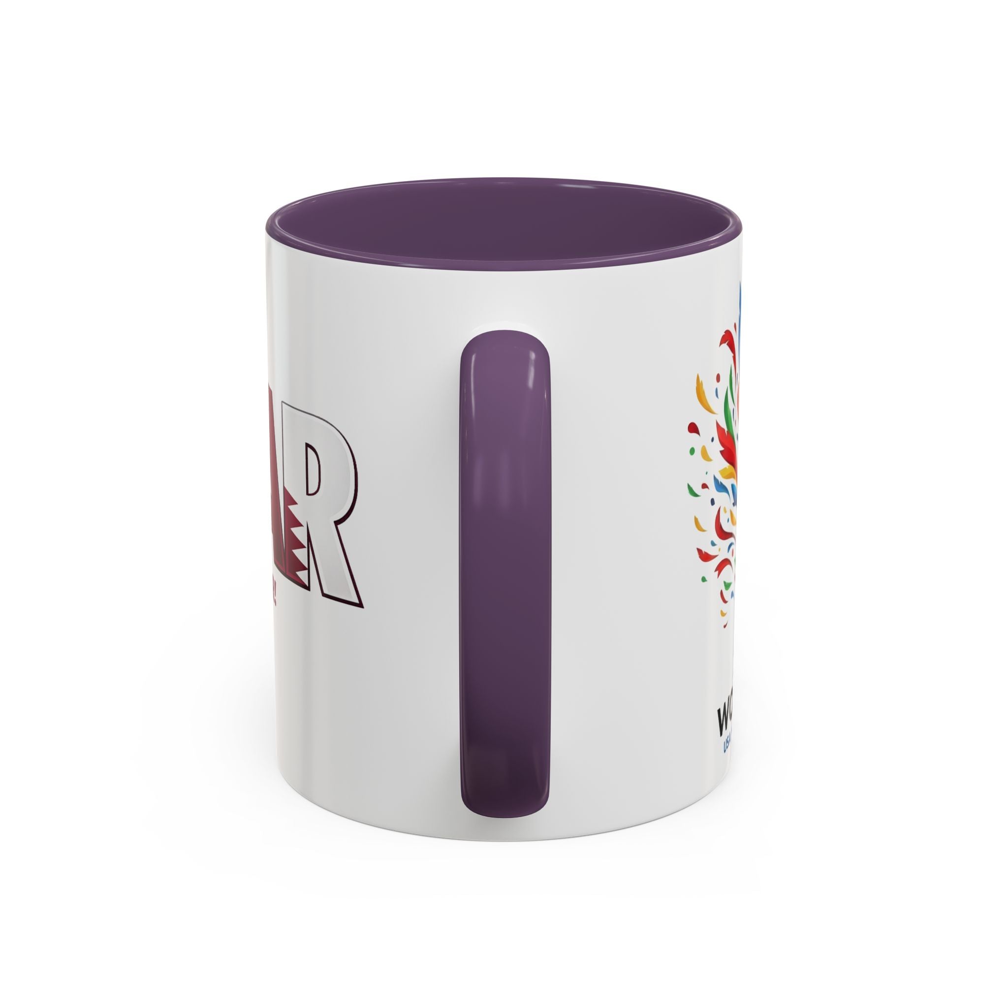 QATAR Yalla Qatar! Accent Coffee Mug | 11oz 15oz, Soccer World Cup 2026, Gifts for Dad