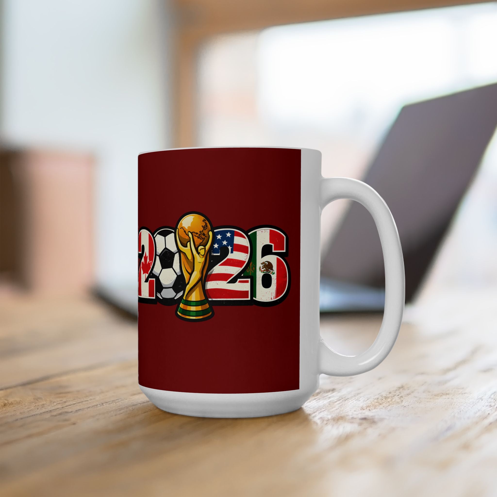 Portugal World Cup 2026 Style Mug, Red Ceramic Mug, Portugal Flag, Soccer Fan Gift