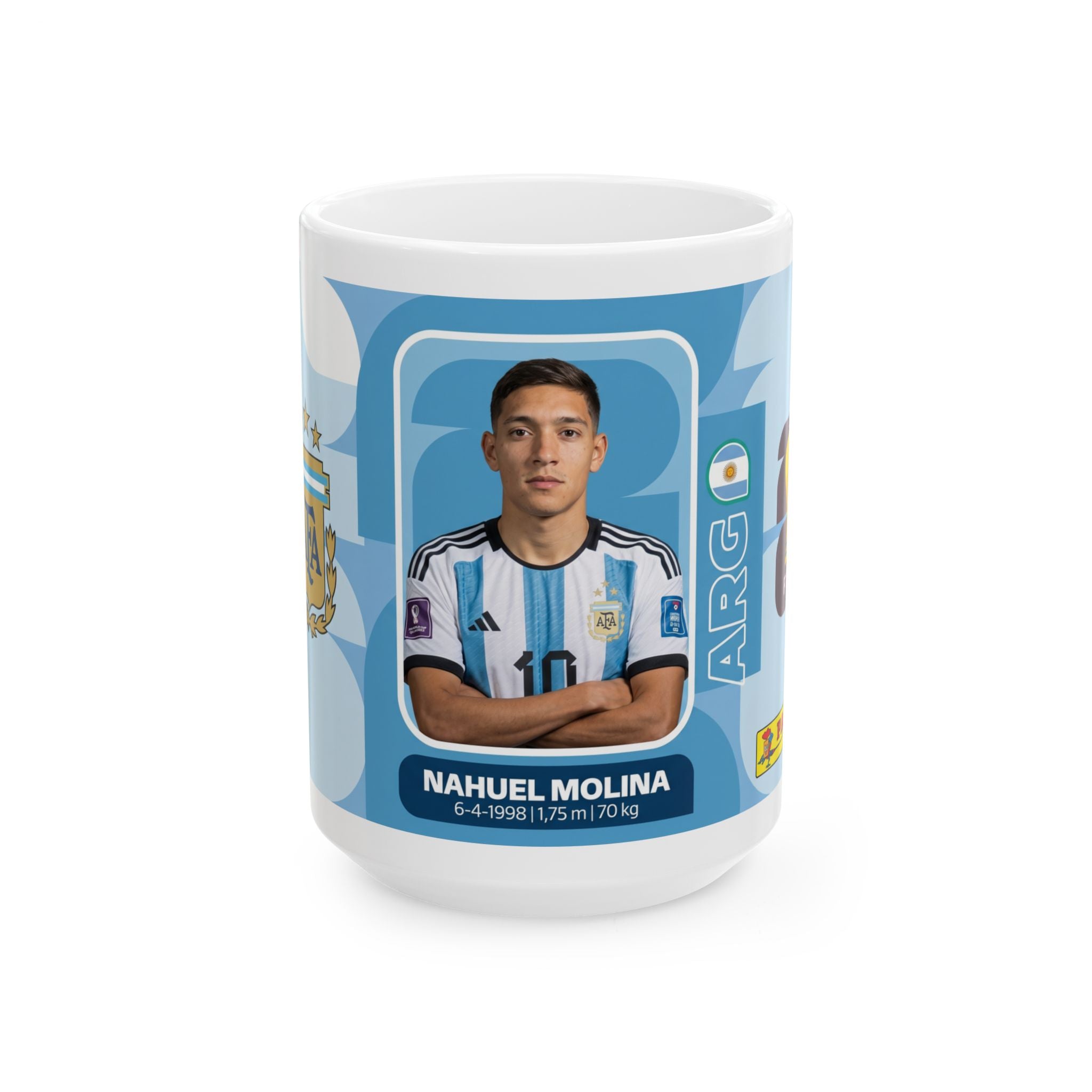 Argentina Soccer Player Nahuel Molina Mug — Ceramic Coffee Cup (11oz/15oz), World Cup 2026 Mugs