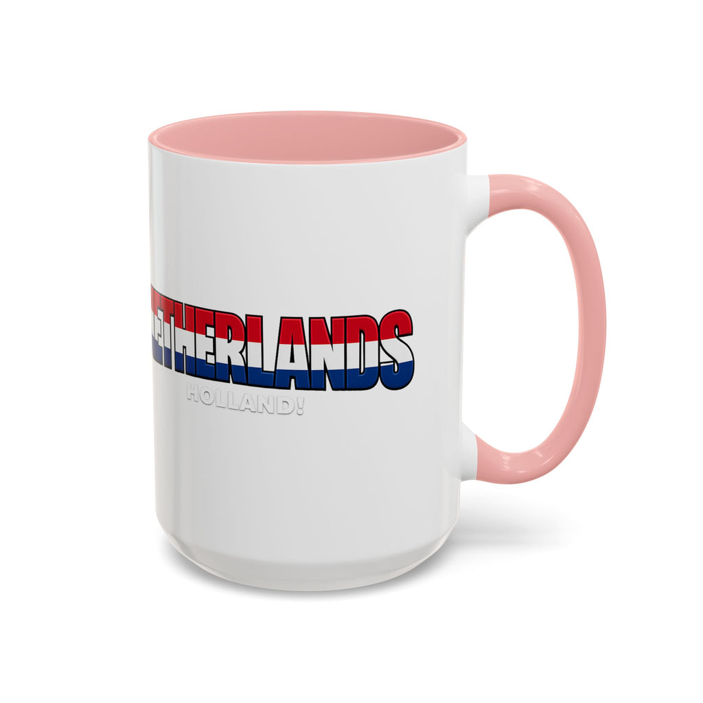Netherlands Flag Text Coffee Mug | Accent 11oz 15oz, World Cup 2026, Gift for Dad