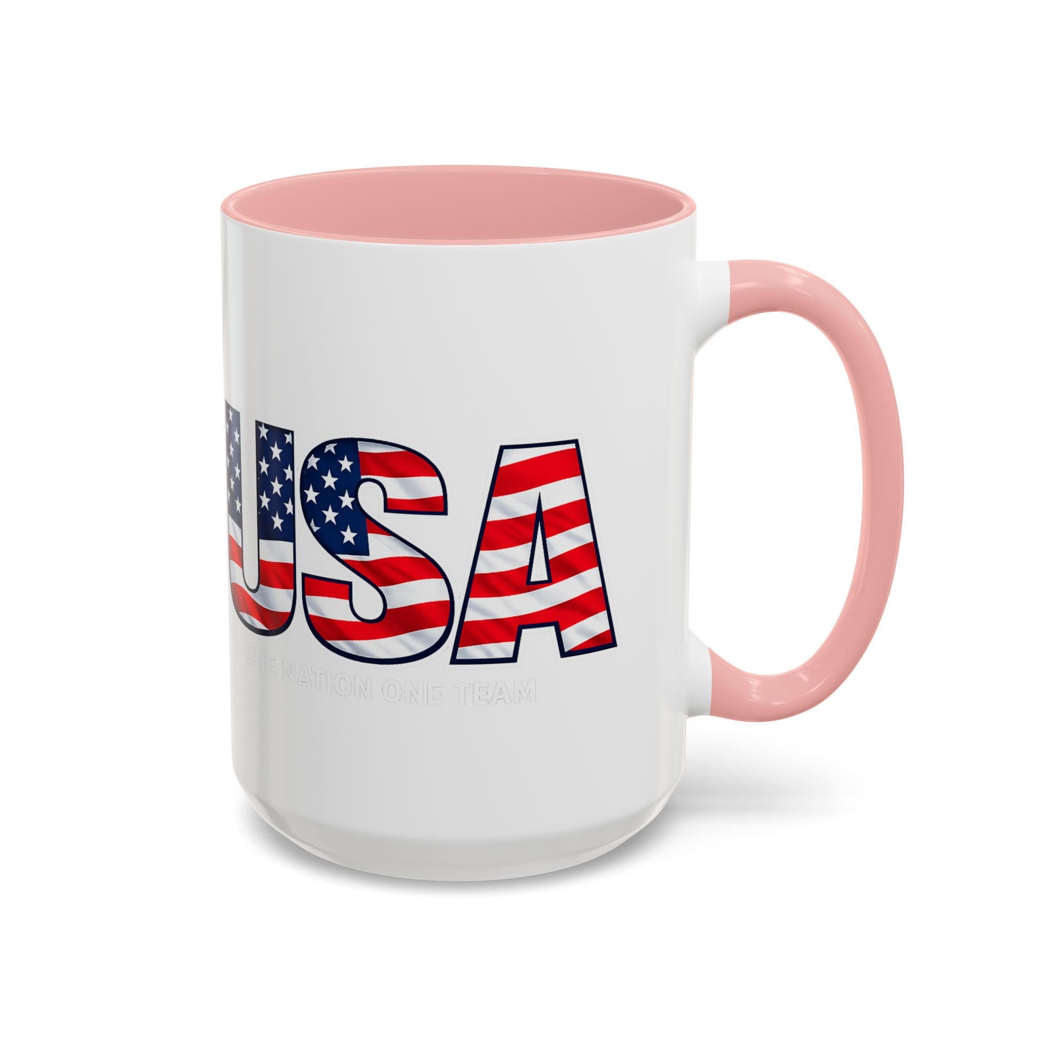 USA Flag Text Accent Coffee Mug | Patriotic American Stars Stripes Mug, Soccer World Cup 2026, Gifts for Dad