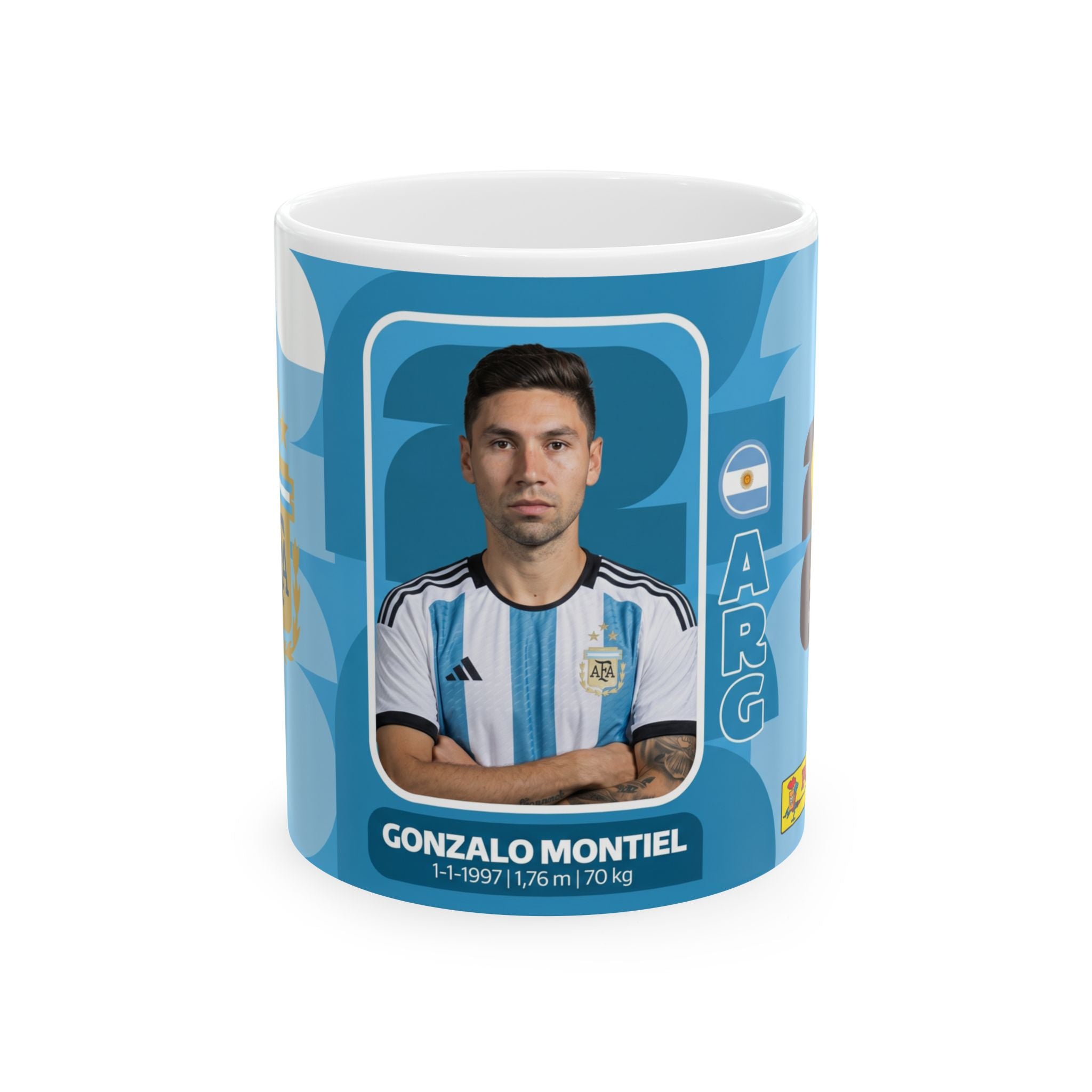 Argentina Soccer Player Gonzalo Montiel Mug, Ceramic Coffee Cup (11oz & 15oz), World Cup 2026 Mugs