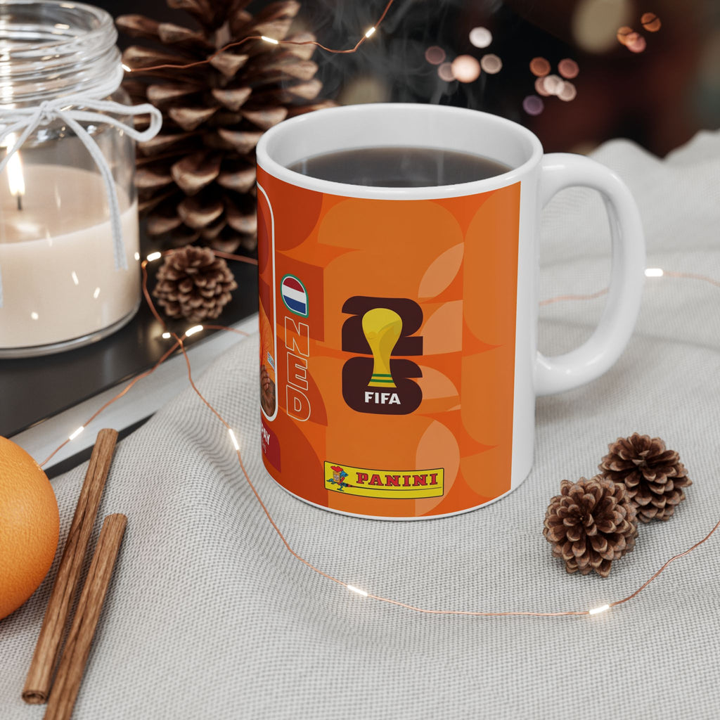 Netherlands Soccer Player Memphis Depay Mug —  Ceramic Coffee Cup (11oz/15oz), World Cup 2026 Mugs