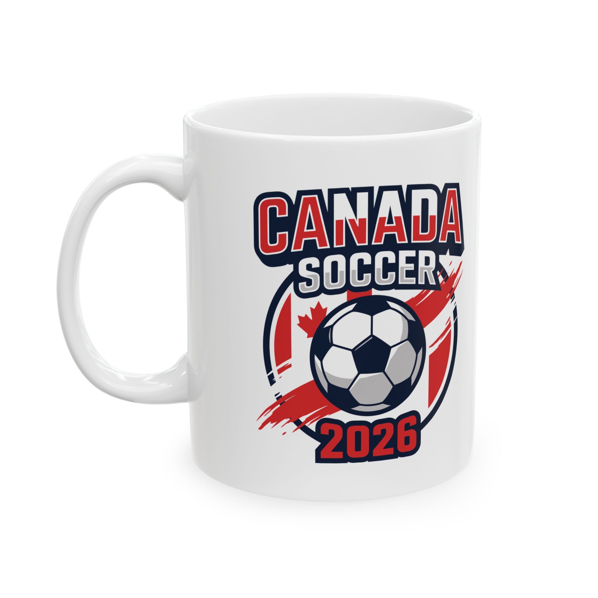 Canada Soccer Team Mug | Canada Flag Soccer Coffee Cup, World Cup 2026 Ceramic Mugs