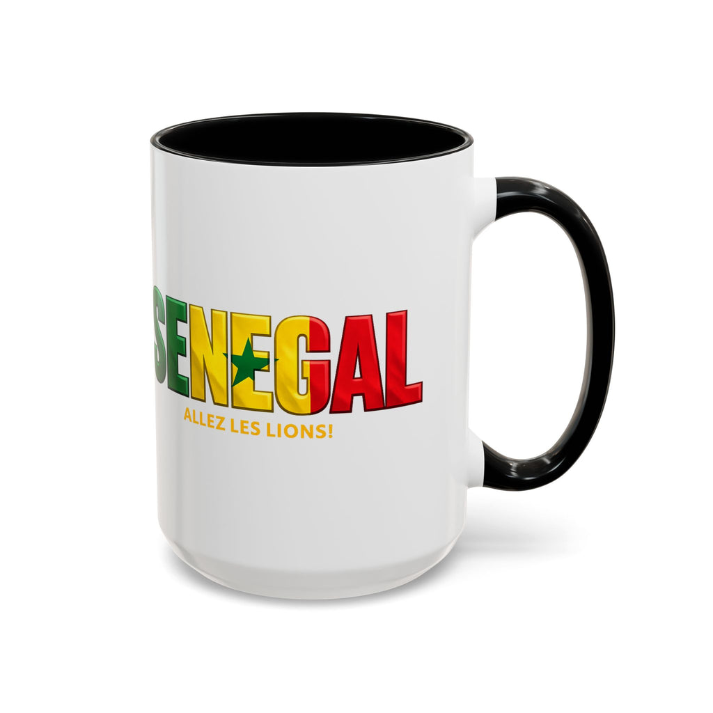 Senegal flag text mug | Accent Coffee Mug 11oz 15oz, Soccer World Cup 2026, Gift for Dad