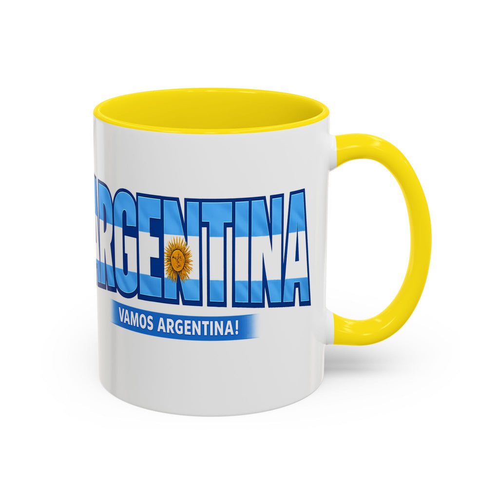 Argentina Vamos Argentina Mug | Accent Coffee Mug, Flag Text Design