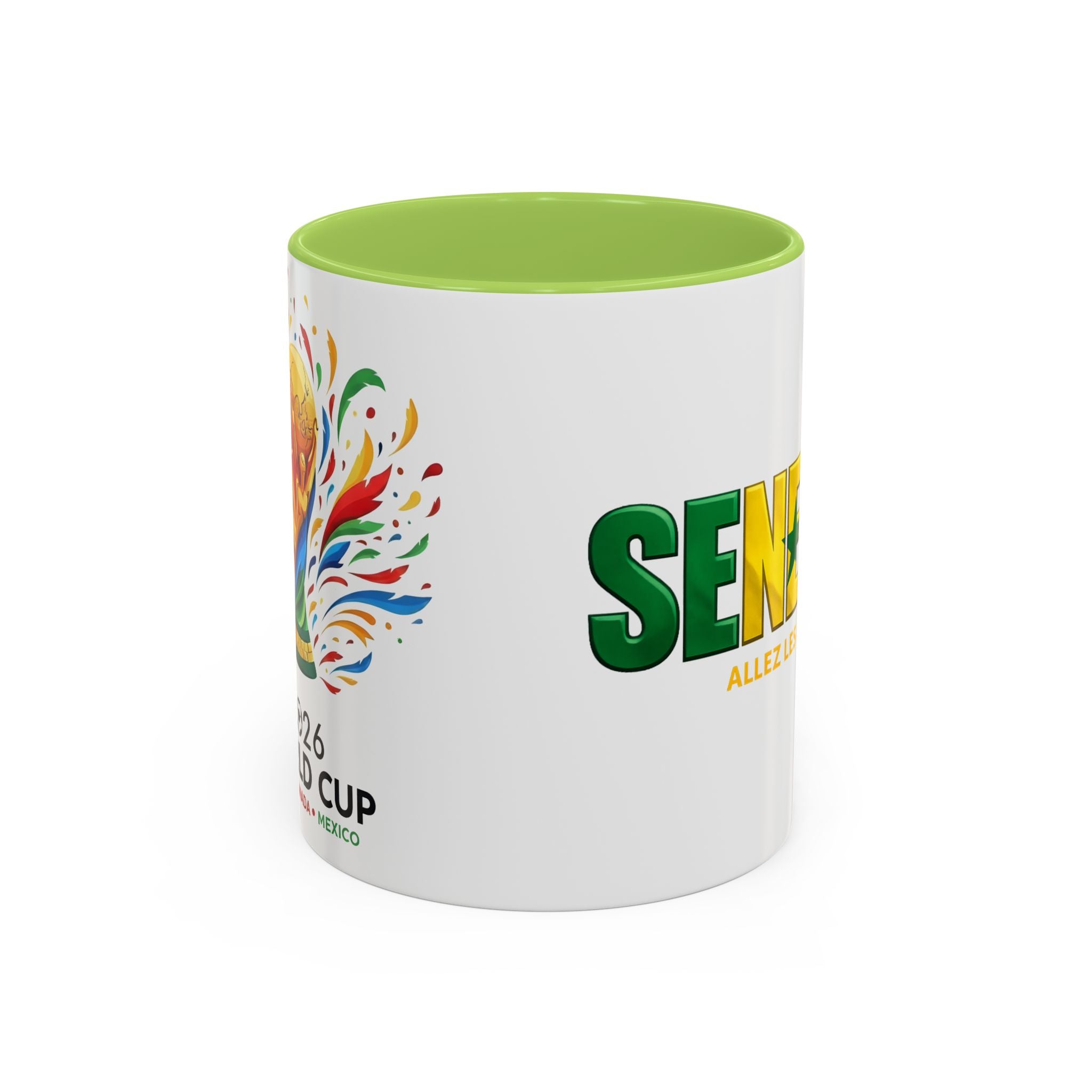 Senegal flag text mug | Accent Coffee Mug 11oz 15oz, Soccer World Cup 2026, Gift for Dad