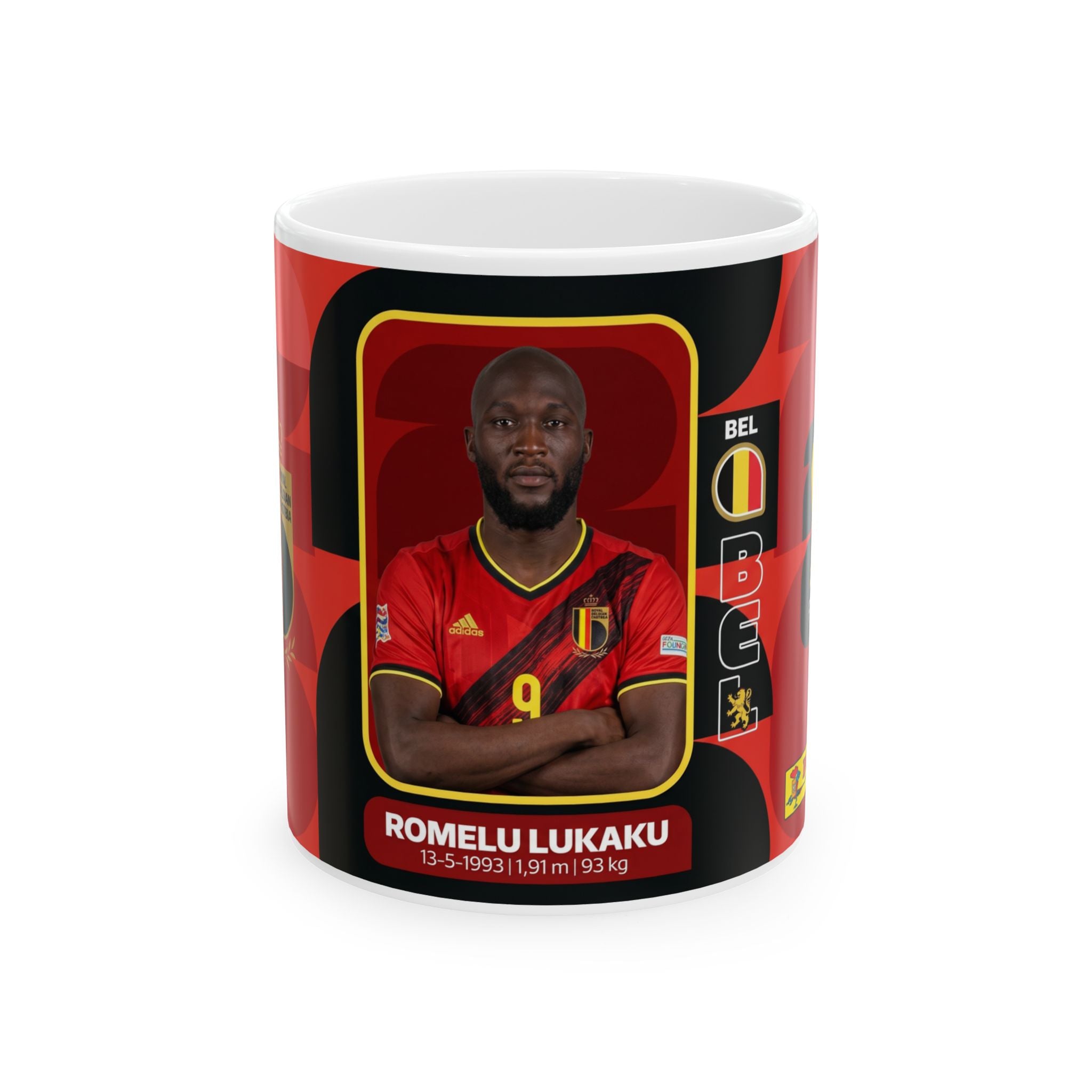 Belgium Soccer Player Romelu Lukaku Mug, Ceramic Coffee Cup, World Cup 2026 Mugs